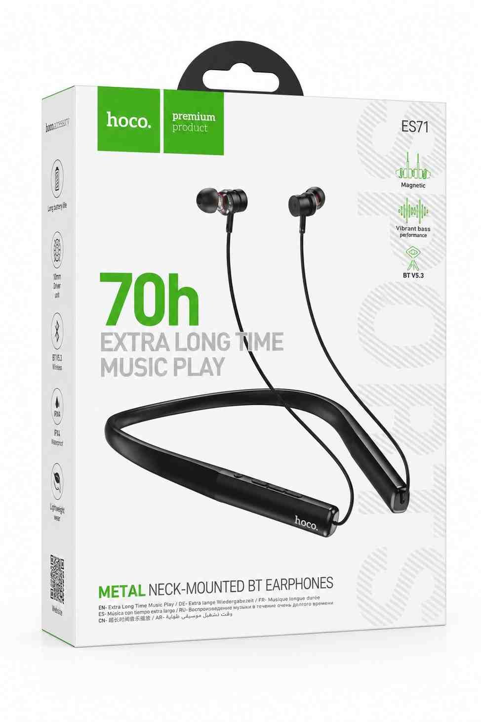 HOCO ES71 Metal Neck-Mounted BT Earphones